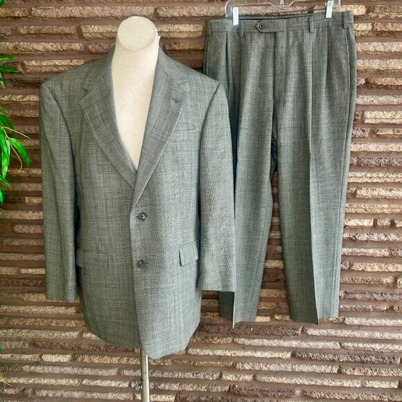 Austin Reed Men's Vintage Wool Plaid Union Made Suit 42/36 - Picture 12 of 12